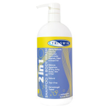 TRISWIM 2-in-1-Shampoo und Duschgel ohne Chlor, 32 oz | Entfernt Chlor, Salzwasser, hartes Wasser, Mineralien, Kupfergrnstich | Vegan, trnenfrei, o