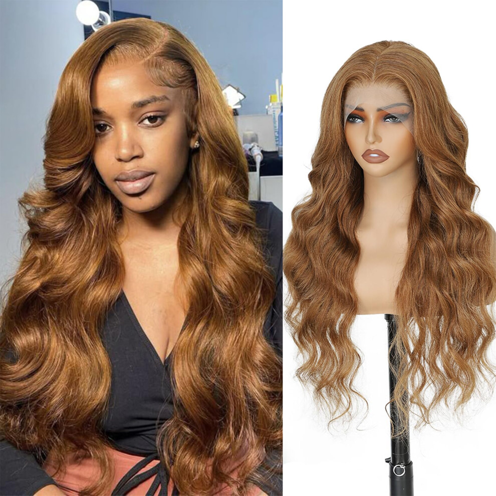 Hugsun Unisex Brown Chocolate Lace Front Wig Human Hair 12A 250% Density Hd Glueless Colored 13X6 Body Wave Lace Front Wigs Human Hair Pre Plucked With B