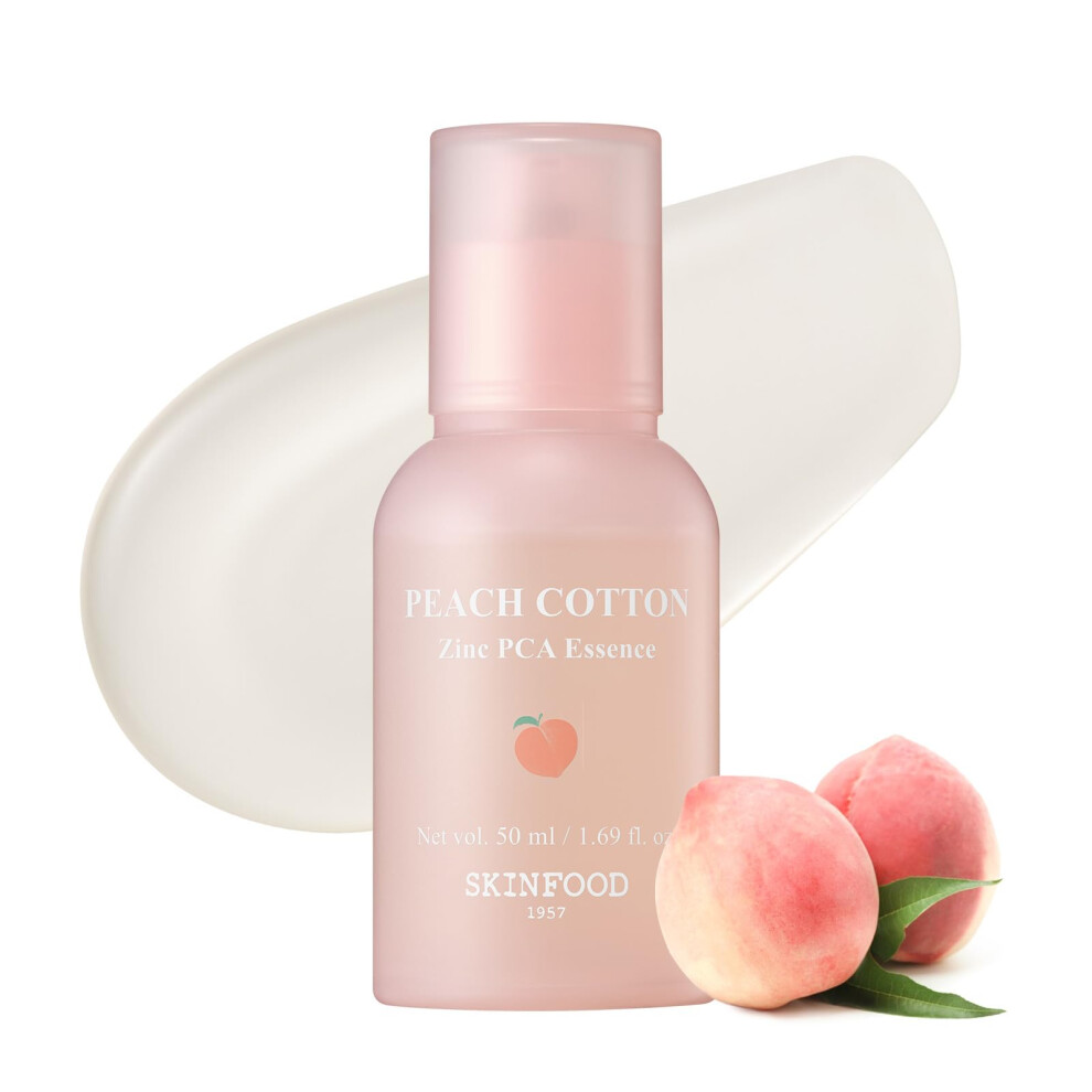Skin Food Since 1957 Peach Skinfood Cotton Zinc Pca Essence Serum Primer Korean Skin Care Makeup Prep Hybrid Face Serum Blurring Matte Sebum & Oil Control Hydrati