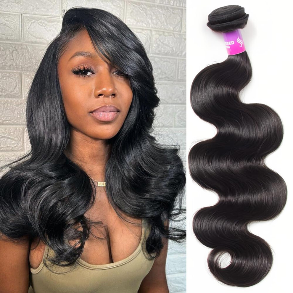 Hailriss Unisex 12A Human Hair Bundles 100G Body Wave Bundles Human Hair Extensions 18 Inch Brazilian Virgin Body Wave 1 Piece Deal Unprocessed Brazilian Quick Weave