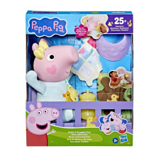 Peppa Pig Toys Oinks + Snuggles Baby Evie Interaktive Babypuppe mit Zubehr 20+ Gerusche 3+