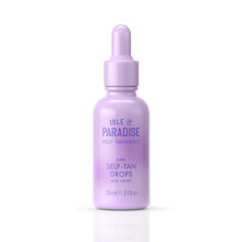 Isle of Paradise Self Tanning Face & Body Drops - Dark - Brightens & Evens Skin Tone - Self Tanner Drops for Bronzed & Glowing Skin - Vegan and C