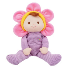 June Garden Mijn Eerste Pop Florie Blossom - 10" Zachte Pluche Pop - Baby Veilige Knuffel - Pasgeboren Paarse Corduroy - 0+ maanden