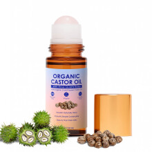 ipxkll Bio-Rizinusl mit Rosenquarz-Roller, 100 % rein, kaltgepresst und unraffiniert fr Haarwachstum, Wimpern, Augenbrauen und Haut (1)