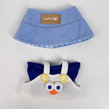 17 cm dukketj (INGEN dukke) Sde dukker outfittilbehr med hat + top + seler Bukser Sm Kawaii tjst til dukker (stil 20)