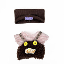 Roupas de boneca de 17cm (sem boneca), acessrios de roupa de bonecas fofas com chapu + top + suspensrios calas pequenas roupas kawaii conjunt