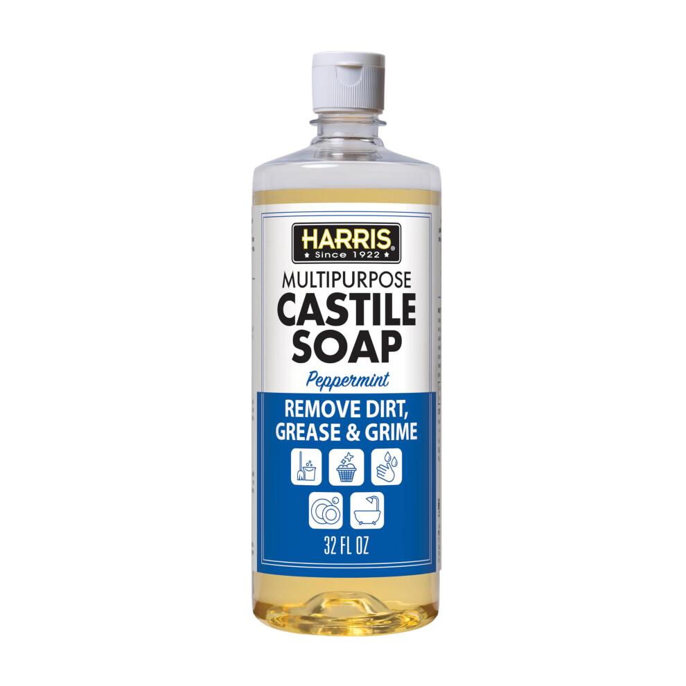 HARRIS Multi-Purpose Pure Castile Soap  Made with Olive  Coconut  and Pine Tree Oil  Uses for Face  Body  Hand  Hair  Home  Dishes  and Laundry
