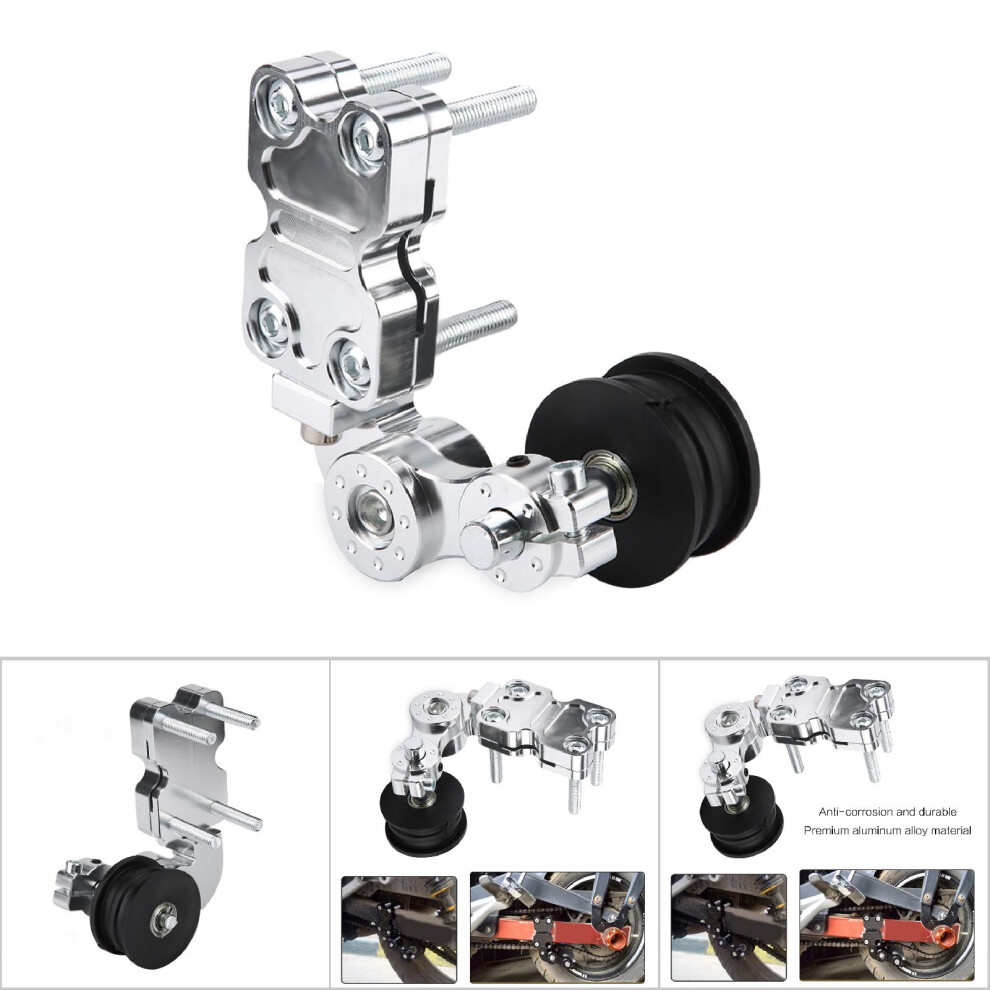 Motorcycle Aluminum Chain Tensioner Bolt Auto Adjuster On Roller Tool Silver 8481324638261