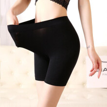(black, XXL Weight(100-130kg)) Women Safety Short Pants Summer High Waist Anti Chafing Soft Boyshorts Panties Plus Size Seamless Boxers For Women Underwear