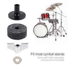 Drum Felt Washer Pad Plastic Cymbal Stand Sleeve Replacement Parts Set with Wing Nuts