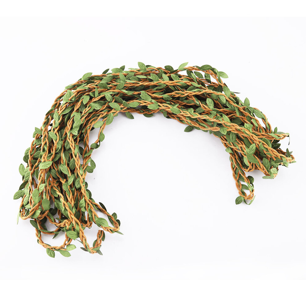 10M Simulation Leaves Mixed Braid Forest Series Hemp Rope Rattan Decoration Brown 8461324640600