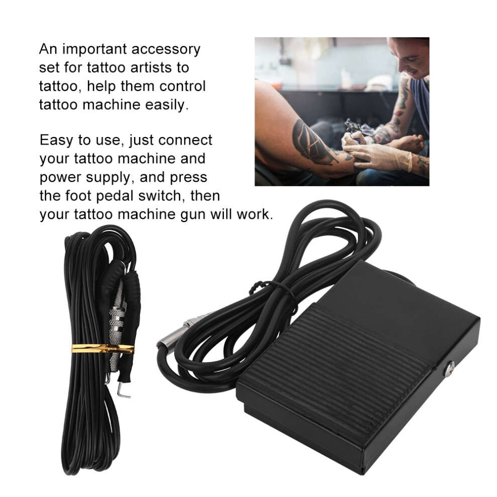 Tattoo Foot Pedal Controller Foot Switch Tattoo Machine Clip Cord Accessory Set
