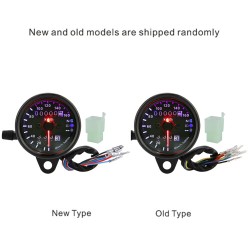 DC 12V Universal Motorcycle LED Backlight Dual Odometer Speedometer Gauges Meter 2