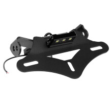 Aluminium-Kennzeichenhalter Heckverschönung für Honda CBR1000RR 08-16, Schwarz mit weißer LED