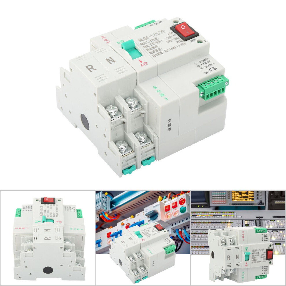 Ac 2P 63/80/100A Dual Power Automatic Transfer Toggle Switch(80A) 3021324645118