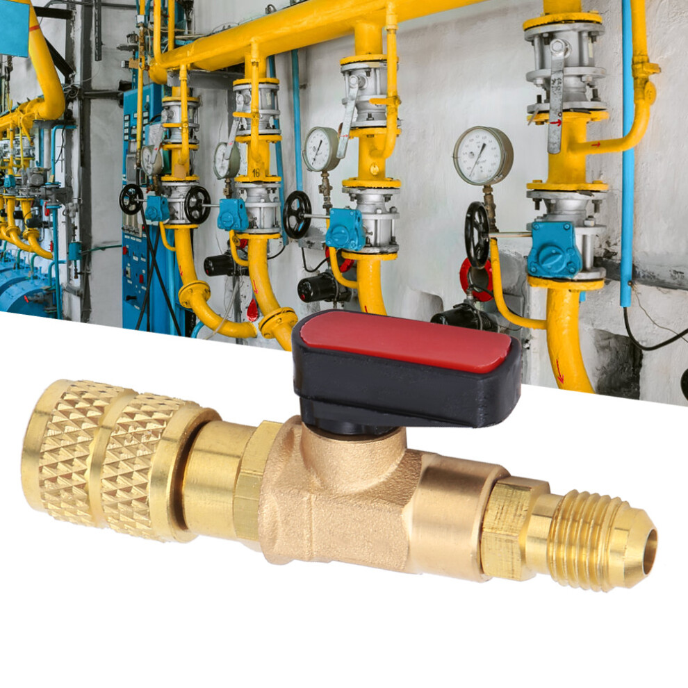 Brass R410 Refrigeration Ball Valve Adapter 45Bar Refrigerant Ball Valve Connector G1/4 G5/16 8721324645389