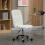 Vinsetto Vinsetto Curved Back Home Office Chair with Adjustable Height, White 1