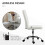 Vinsetto Vinsetto Curved Back Home Office Chair with Adjustable Height, White 8