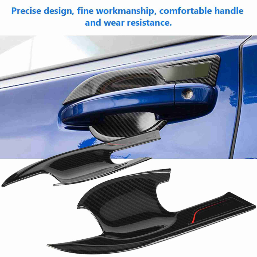 4Pcs Carbon Fiber Style External Outer Door Bowl Handle Cover Trim For Honda Accord 10Th 2018 9341324648631
