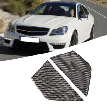 2PCS Car Interior Door Decoration Panel Soft Real Carbon Fiber Fit for Mercedes W204 07-13