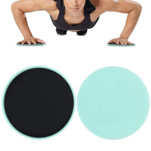 2PCS Exercise Sliding Gliding Disc Fitness Core Slider Sport Full Body Workout (light green)