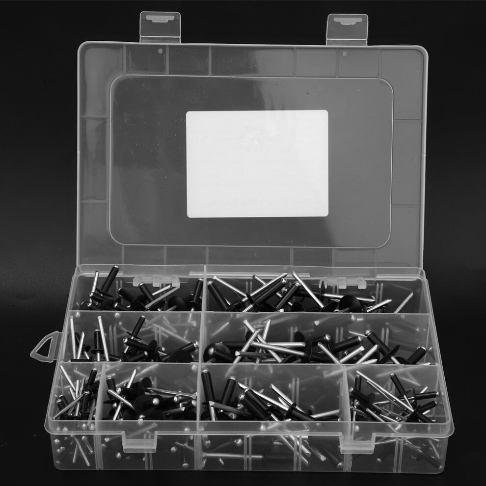 200 Pcs Black Blind River Kit High Strength Round Head Blind Rivet Assortment Kit 3351324652190