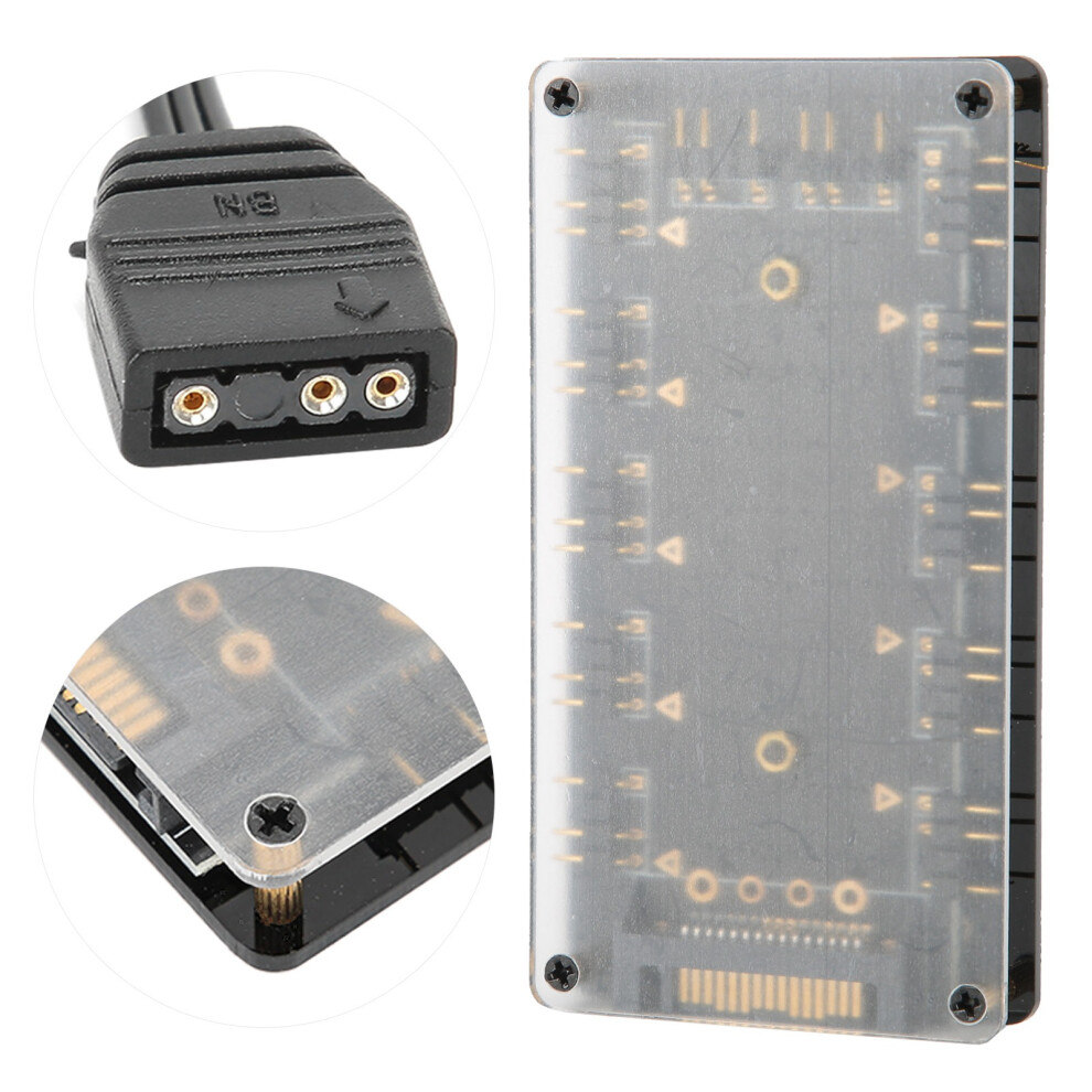Fan Hub Splitter For Asus/Msi Aura Motherboard Rgb 5V 3ÂPin 10ÂInâ1 Interface Extension 3061324653126