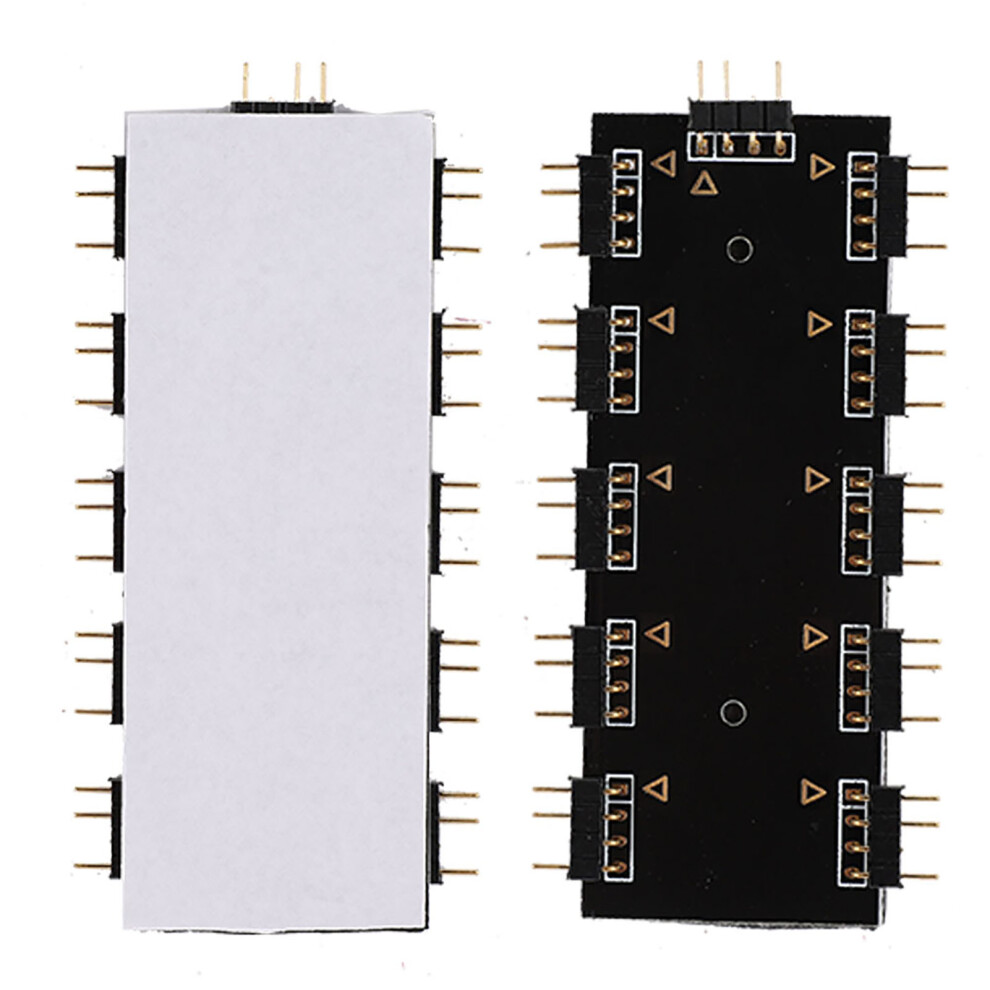 Computer 10-Channel Rgb Hub Pc Mod Motherboard Rgb Fan Extension Cable (5V 3-Pin) 7651324654207