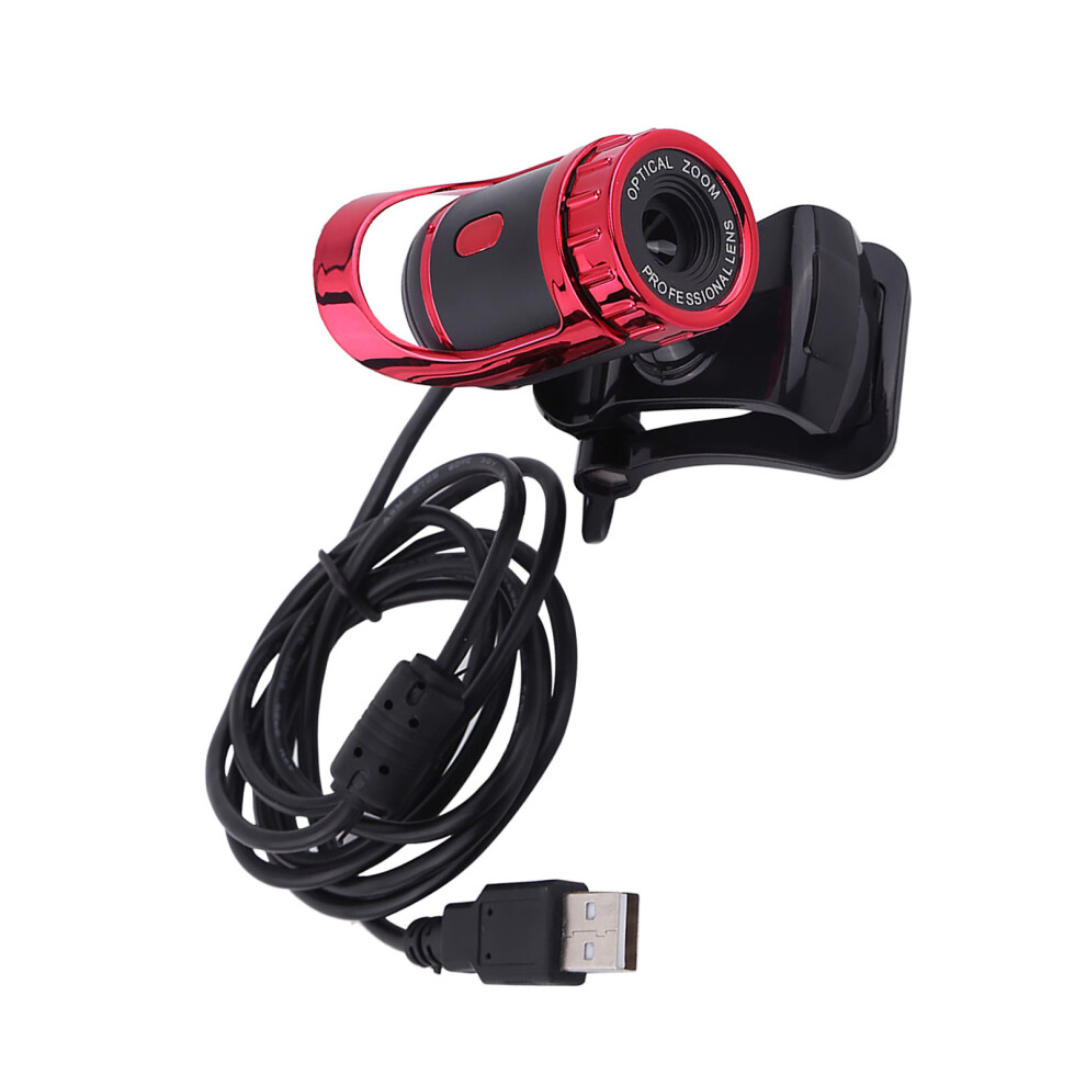 12M Pixels Clip On Webcam Web Camera Hd 360 Rotating Stand Built In Microphone For Pc Red 8771324654294