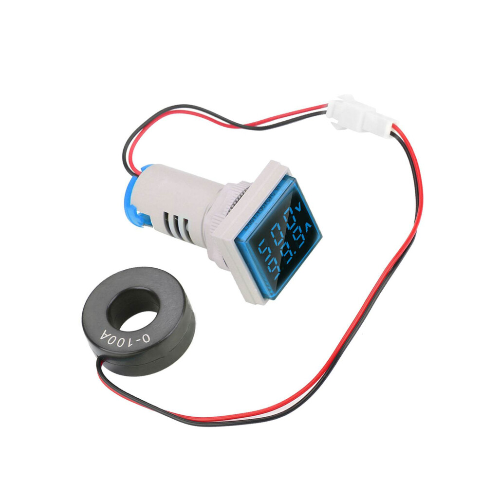 Led Digital Display Ac Voltage Current Meter Indicator 22Mm 0-100A Meter Indicator (Blue) 8491324654581