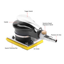 71*100mm Handheld Air Sander Grinder Polisher Pneumatic Polishing Tool 10000rpm