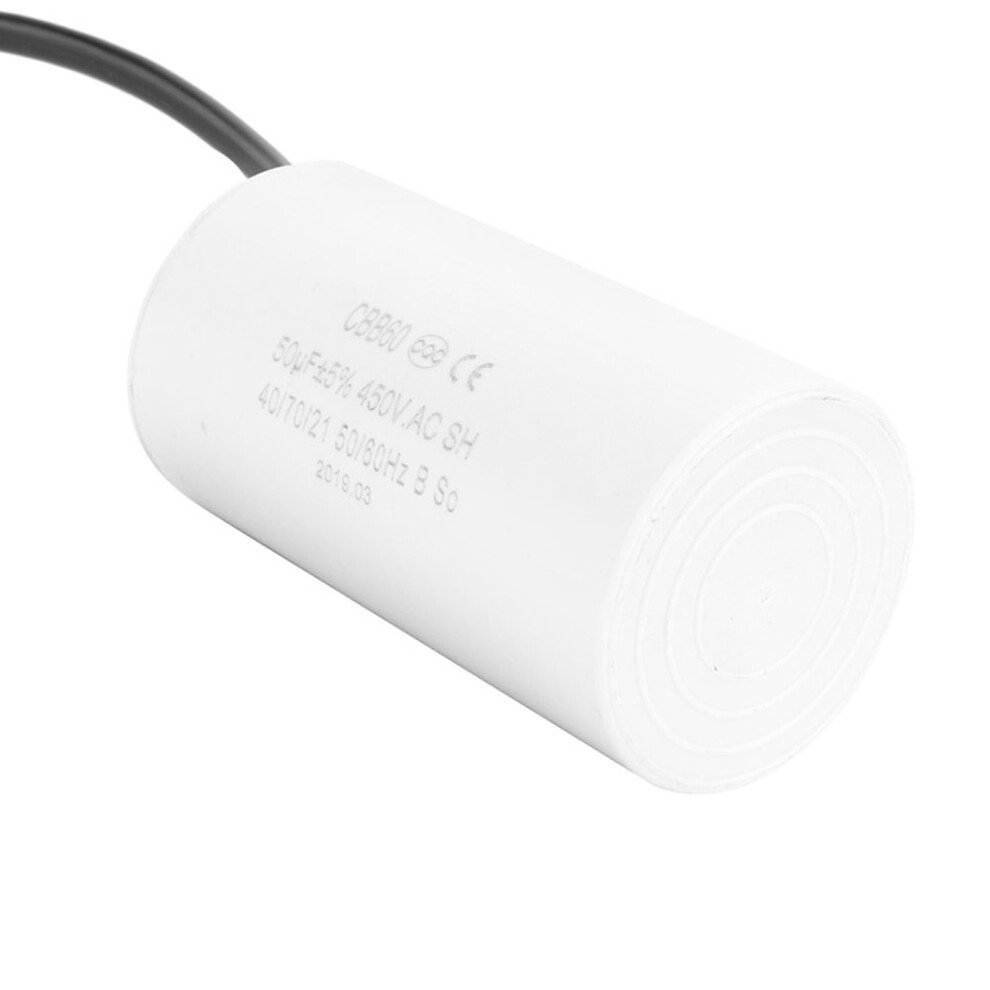 Cbb60 Motor Starting Capacitor 450V 50Uf Microfarad Capacitor Wire Lead 5011324655956