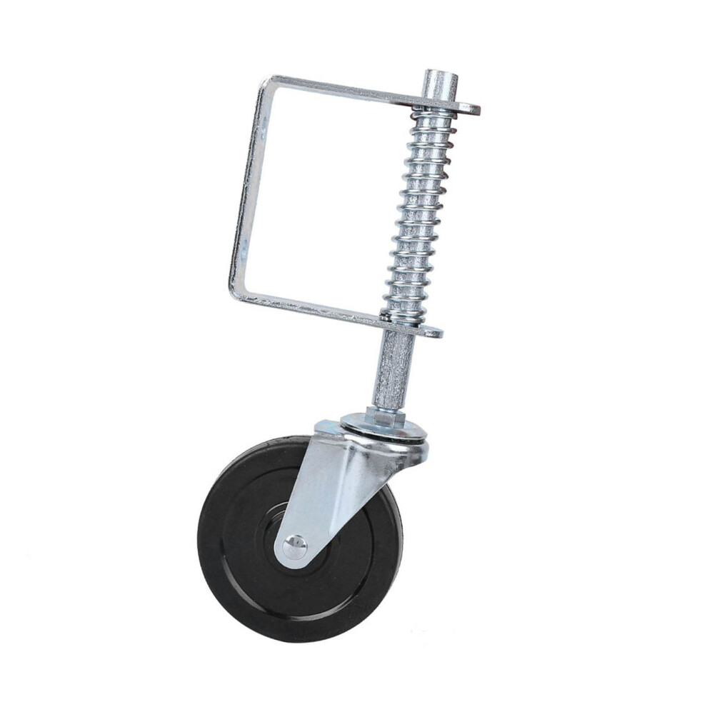 4Inch Rubber Gate Wheel Spring Loaded Swivel Caster Heavy Duty 110Lbs Load Capacity 8411324656064