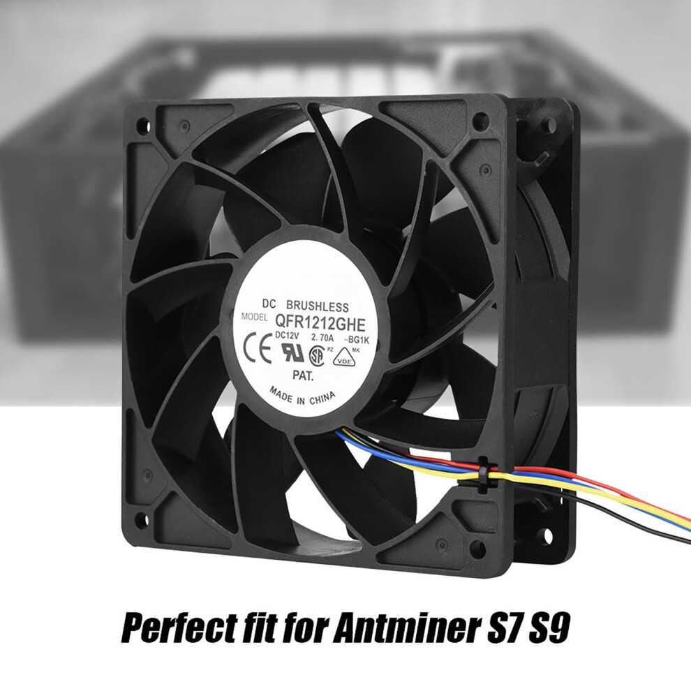 Dc 12V 2.7A 6000Rpm Cooling Fan Replacement 4 Pin Connector For Antminer S7 S9 8721324656347