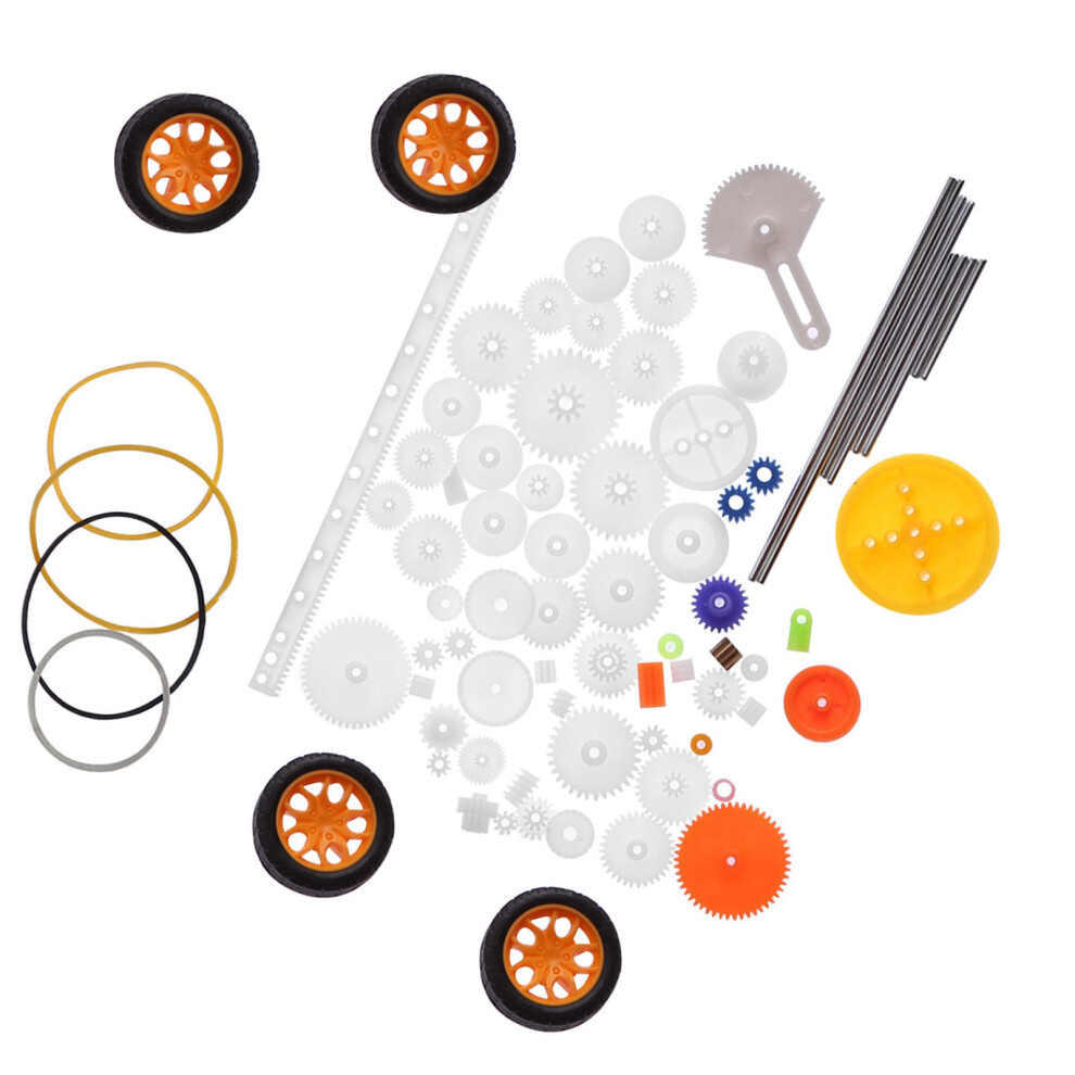 78Pcs Plastic Gears Pulley Belt Worm Rack Kits Gear Set Shaft Belt Diy Set Accessories 4651324656686