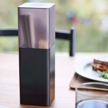 Yamazaki 5373 Cutlery Stand With Lid, Black, Approx. W8xd8xh25cm, Tower, Dust Prevention, Partition Included
