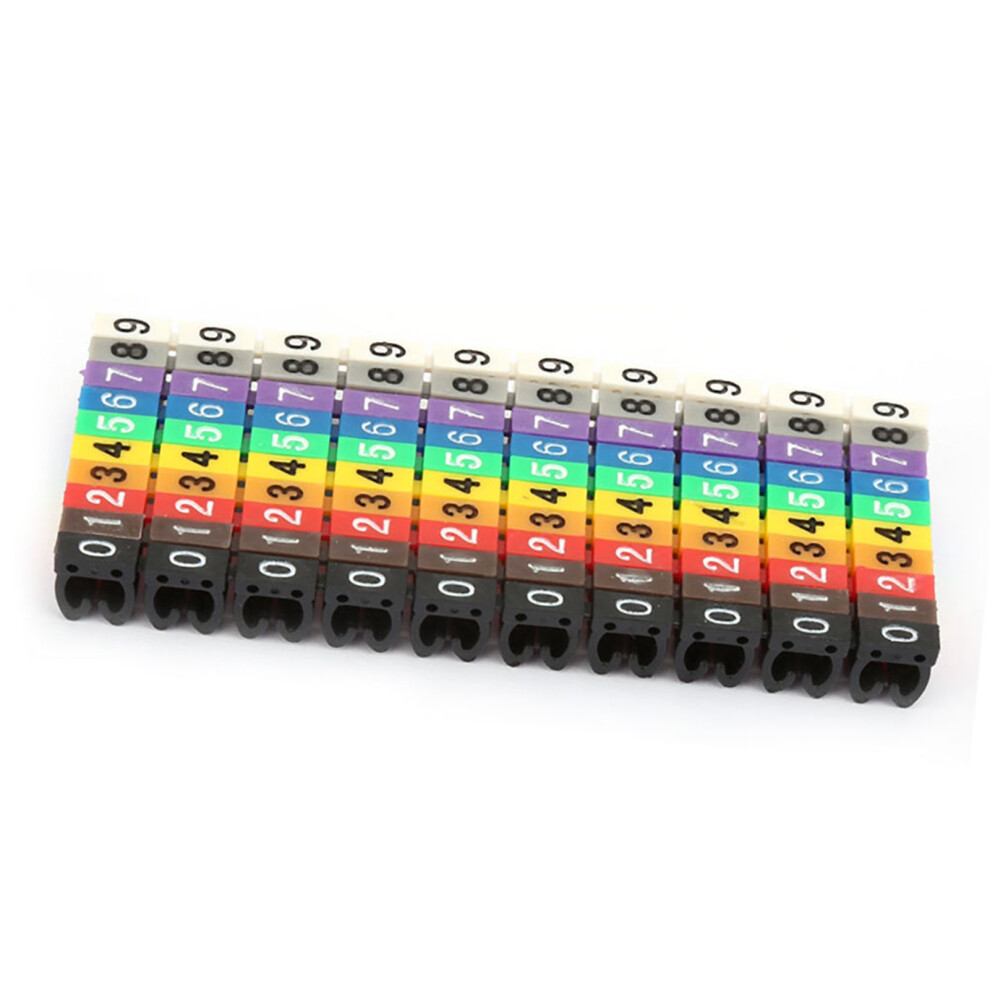 Digital Number Tube Wire Number Label Tube Cable Marker Colorful (100Pcs 4Mmâ²) 4901324657122