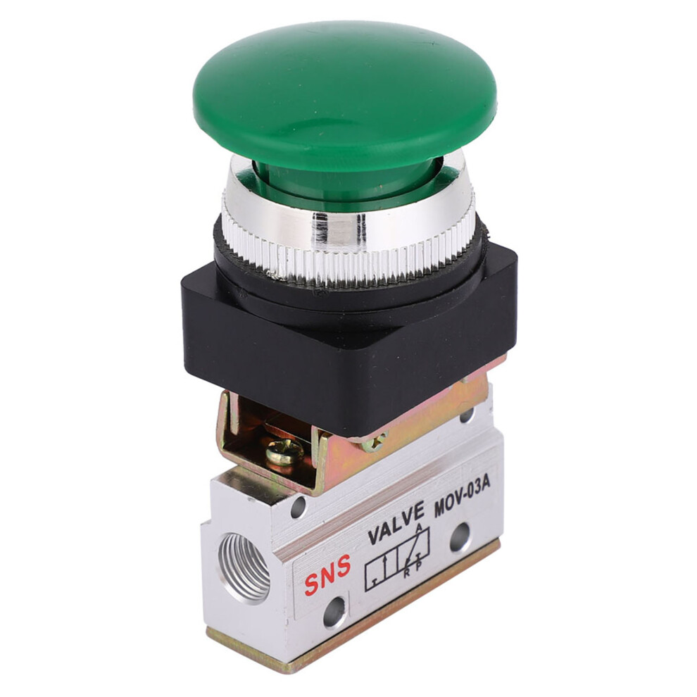 2 Position 3 Way G1/8 Pneumatic Mechanical Valve Push Button Switch Mov-03A 3561324657389
