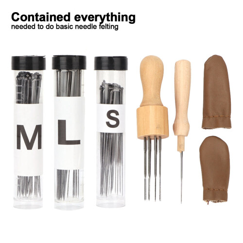 Popular Practical Wooden Handle Wool Felt Tool Poke Needle Delicate Production Kit 2