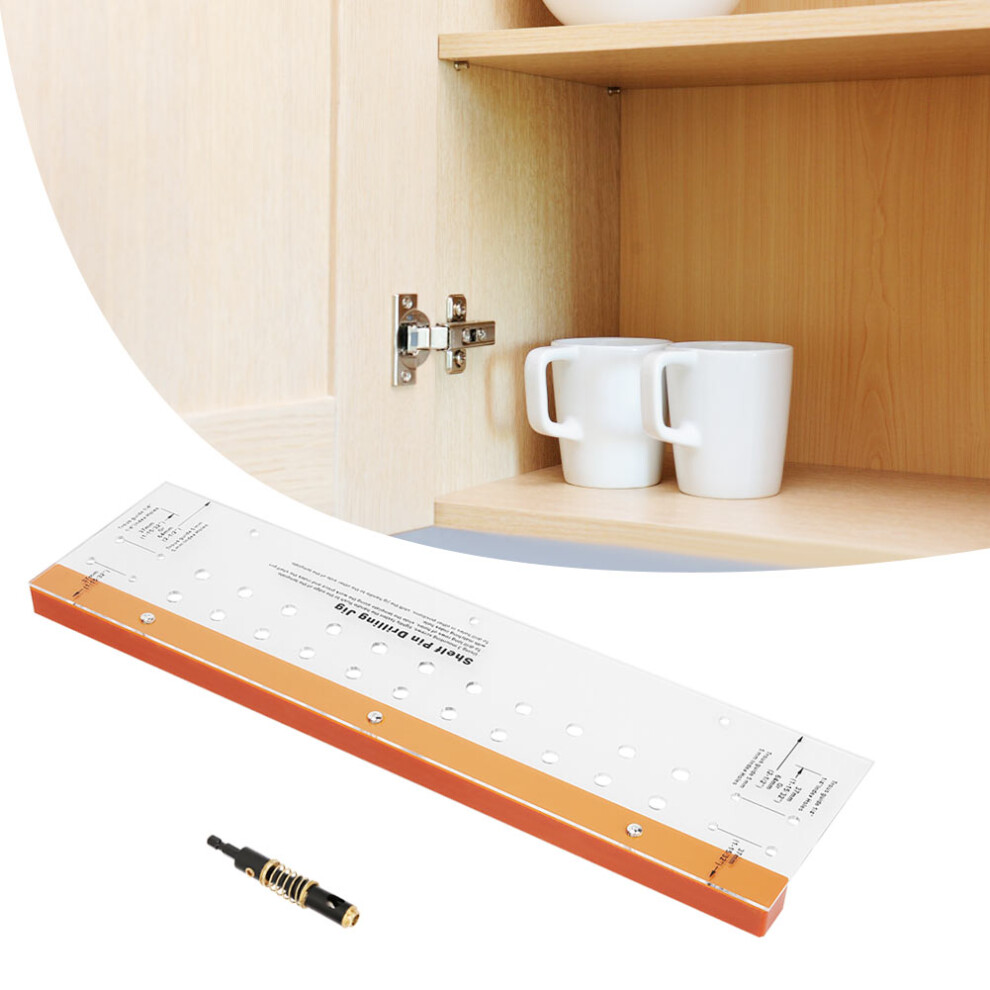 Woodworking Hole Drill Guide Shelf Pin Drilling Jig Self Centering Bit Set Positioner Locator Tool 7891324658205