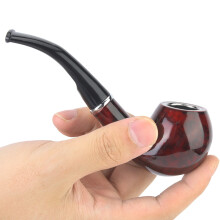Imitating Red Marble Grain Resin Tobacco Pipe Round Head Smoking Cigarette Tool