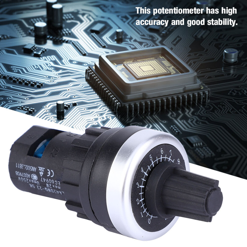 La42dwq High Accuracy Variable Speed Adjustable Single Circle Potentiometer 22Mm 5K 4141324658945
