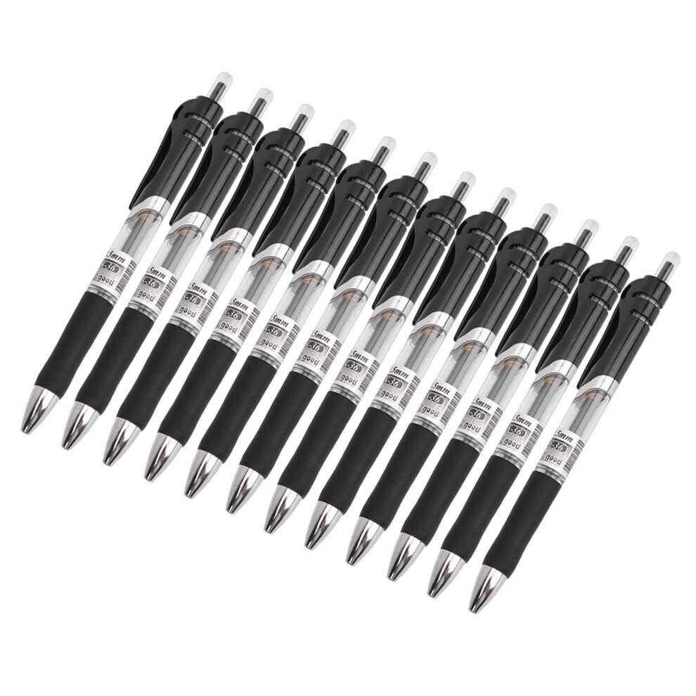 12 Pcs Office Stationary Tool Large Capacity Press Carbon 0.5mm Gel Pen Neutral Pen(Black)-image-OPC-PHWX582-NEW