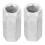 2pcs Zinc Plated Steel M16*50 Long Hex Nut Hexagonal Thread Nut Threaded Fasteners 2