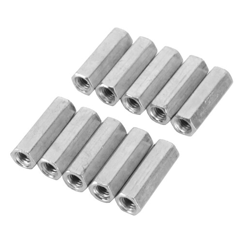 10pcs Long Rod Nut Hex Hexagonal Sleeve Nut Standoff Threaded Fasteners (M6 * 25) 1