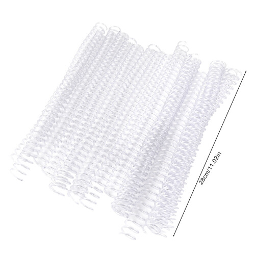 20pcs 30 Hole LoosE leaf Plastic Binding Ring Spring Spiral Rings for A4 Paper 19mm transparent 1