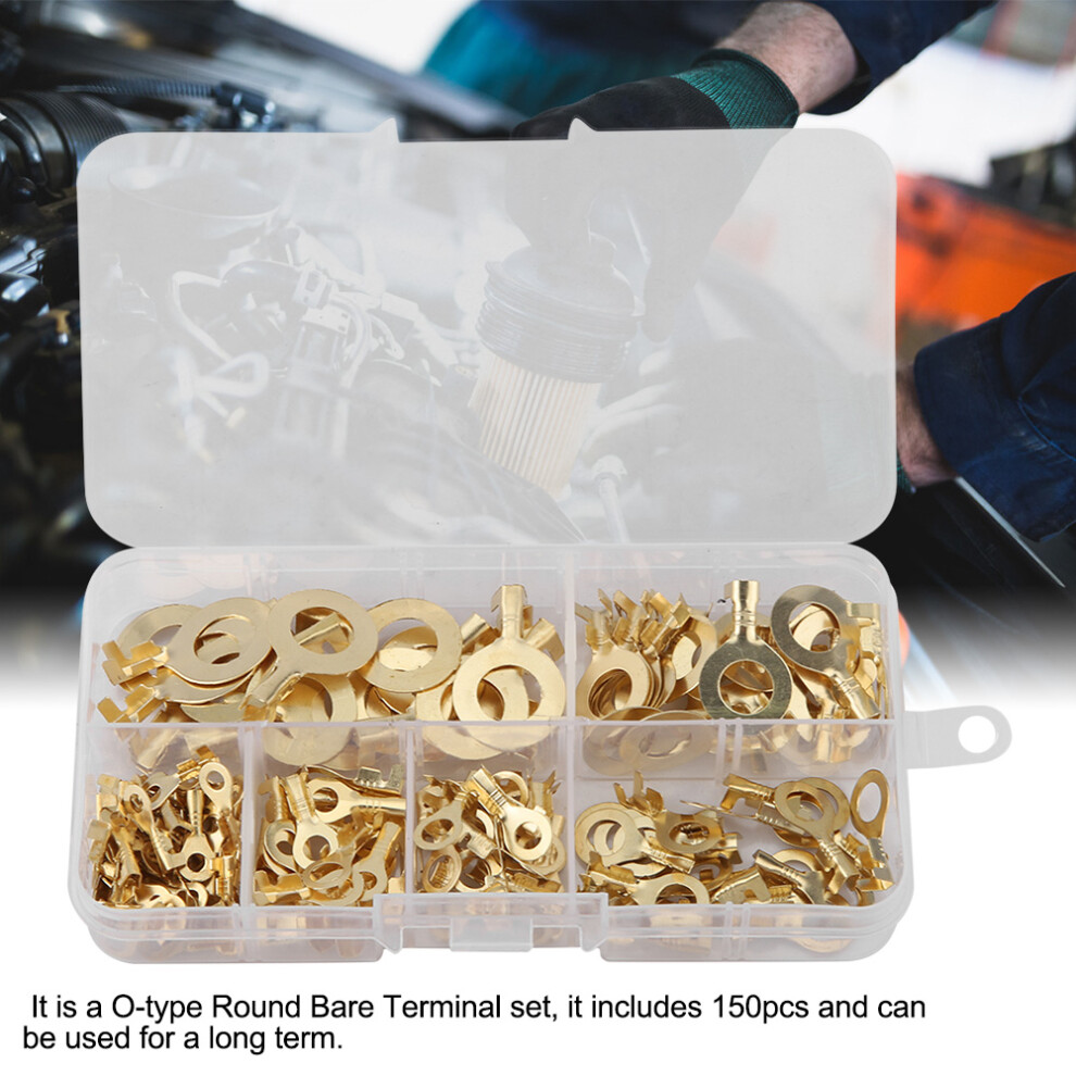 3.2/4.2/5.2/6.2/8.2/10.2Mm O Type Round Bare Cold Crimp Terminal Brass Wiring Connector 8411324660528