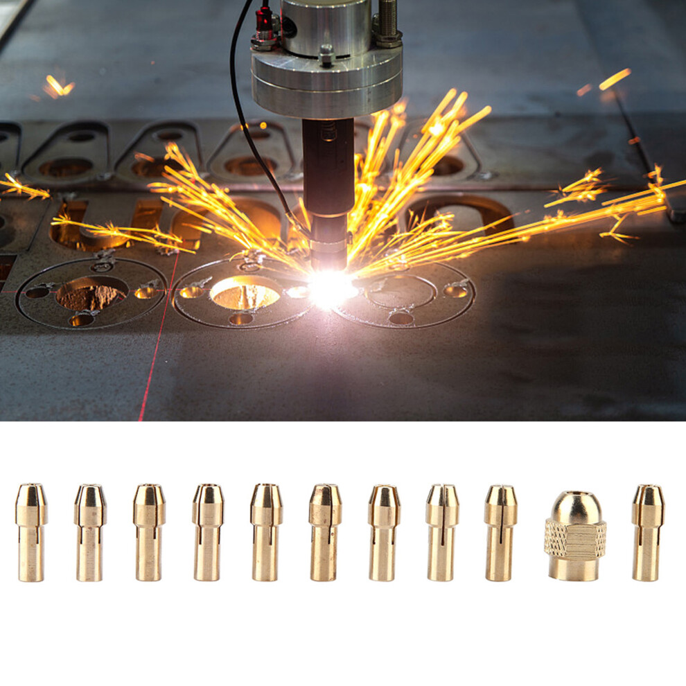 11Pcs 4-Jaw Copper Drill Chuck Collet Set For Mini Electric Grinder Rotate Tool 0.5-3.2Mm 4651324660874