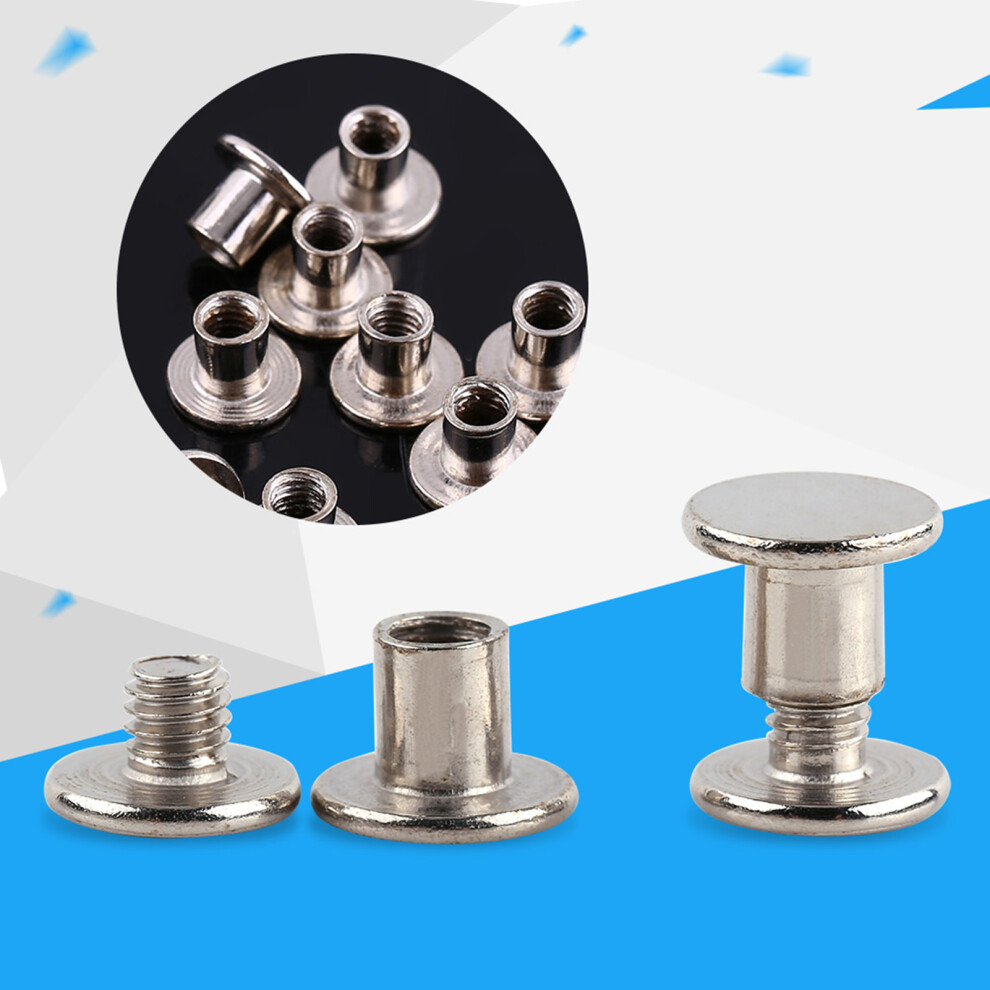 200Pcs Nickel Binding Chicago Screws Nail Rivets Photo Album Leather Craft M5x6mm 7621324660942