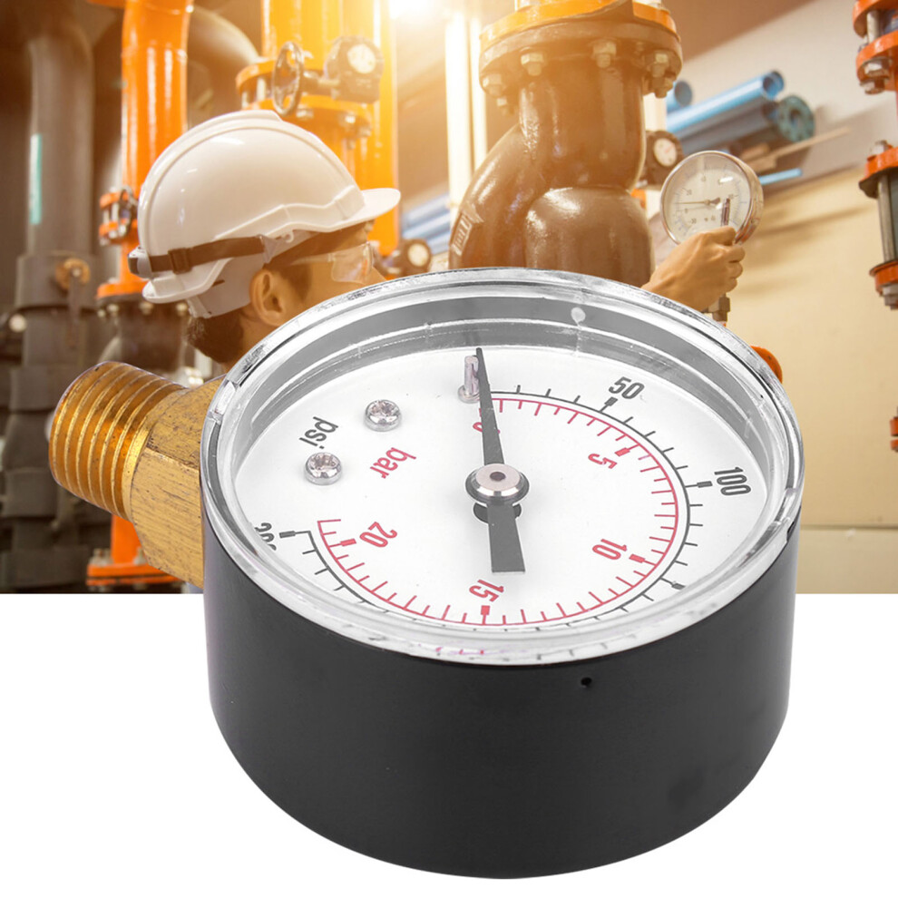 Pressure Gauge 50Mm 1/4 Bspt Brass Thread For Fuel Air Oil Gas Water (0-300Psi 0-20Bar) 7681324660922